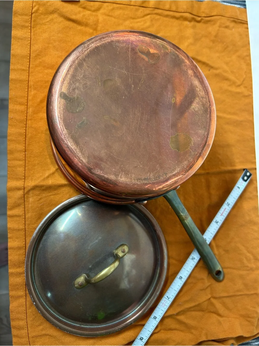 Copral Copper & Brass 6” Saucepan with Lid. Made in Portugal.